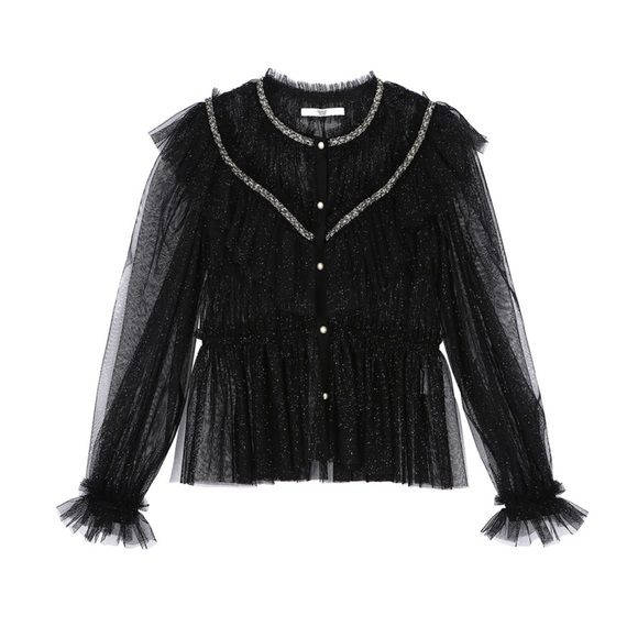 Jonny Hates Jazz Sparkling Ruffle Top - Picture 1 of 8